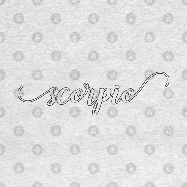 Scorpio Zodiac Script Sticker by aterkaderk